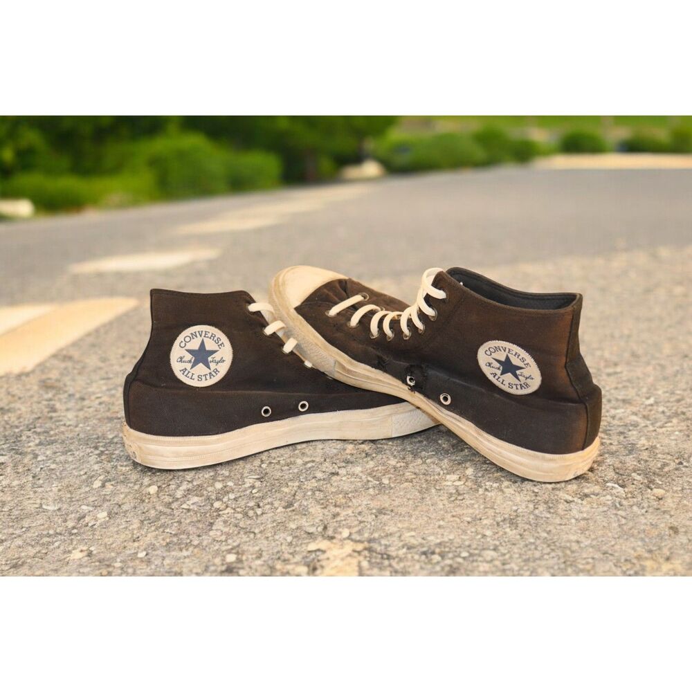 Mens Converse Size 13 Chuck Taylor All Stars High Tops Black White Rubber Laces